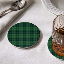 ScotsTee Shop Scottish Erskine Hunting Modern Tartan Drinks Coasters – Wood, Rubber, Ceramic