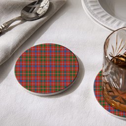 ScotsTee Shop Scottish Donald of Glenaladale Ancient Tartan Drinks Coasters – Wood, Rubber, Ceramic