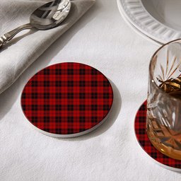 ScotsTee Shop Scottish Erskine MacGregor-Hastie Tartan Drinks Coasters – Wood, Rubber, Ceramic