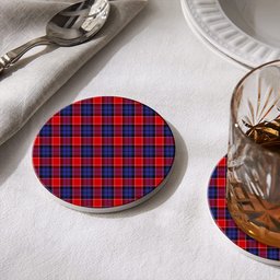 ScotsTee Shop Scottish Graham of Menteith Red Tartan Drinks Coasters – Wood, Rubber, Ceramic