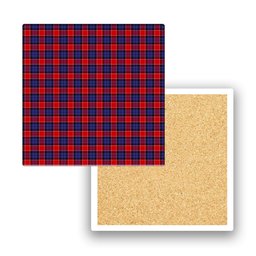 ScotsTee Shop Scottish Graham of Menteith Red Tartan Drinks Coasters – Wood, Rubber, Ceramic