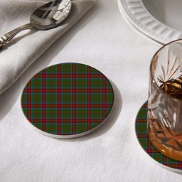 ScotsTee Shop Scottish Grant of Monymusk Tartan Drinks Coasters – Wood, Rubber, Ceramic