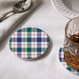 ScotsTee Shop Scottish Guthrie Dress Modern Tartan Drinks Coasters – Wood, Rubber, Ceramic