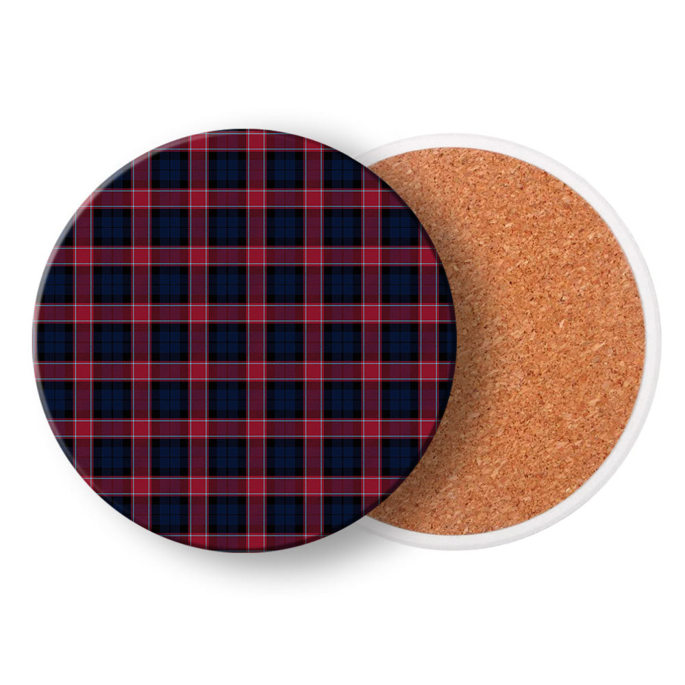 ScotsTee Shop Scottish Graham of Menteith Red Modern Tartan Drinks Coasters – Wood, Rubber, Ceramic