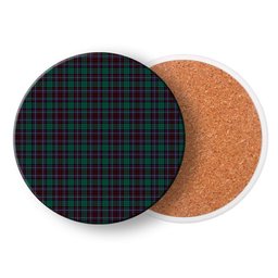 ScotsTee Shop Scottish Hunter of Peebleshire Modern Tartan Drinks Coasters – Wood, Rubber, Ceramic