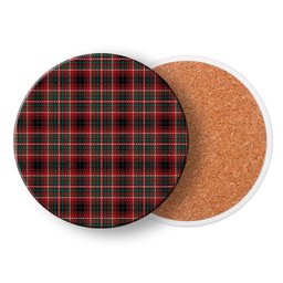 ScotsTee Shop Scottish Innes of Cowie Modern Tartan Drinks Coasters – Wood, Rubber, Ceramic