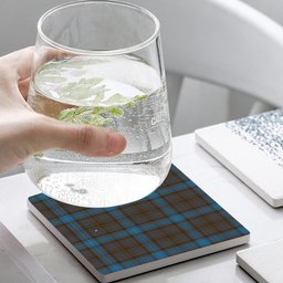 ScotsTee Shop Scottish Hanna of Leith yellow line Tartan Drinks Coasters – Wood, Rubber, Ceramic