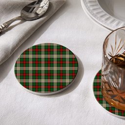 ScotsTee Shop Scottish Hohenzollern Staff Tartan Drinks Coasters – Wood, Rubber, Ceramic