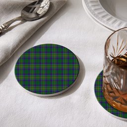 ScotsTee Shop Scottish Hunter of Hunterston Tartan Drinks Coasters – Wood, Rubber, Ceramic