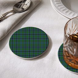 ScotsTee Shop Scottish Hunter of Peebleshire Ancient Tartan Drinks Coasters – Wood, Rubber, Ceramic