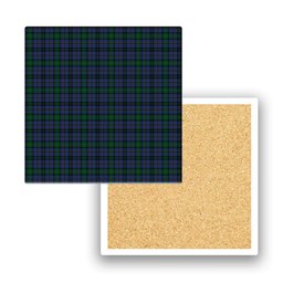 ScotsTee Shop Scottish Hope-Vere Weir Modern Tartan Drinks Coasters – Wood, Rubber, Ceramic