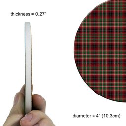 ScotsTee Shop Scottish Innes of Cowie Ancient Tartan Drinks Coasters – Wood, Rubber, Ceramic