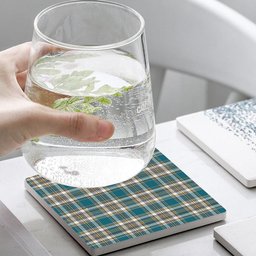 ScotsTee Shop Scottish Livingstone Dress Ancient Tartan Drinks Coasters – Wood, Rubber, Ceramic