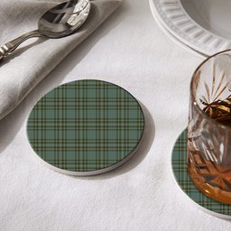 ScotsTee Shop Scottish Kelly Dress Tartan Drinks Coasters – Wood, Rubber, Ceramic