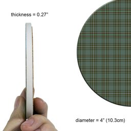 ScotsTee Shop Scottish Kelly Dress Tartan Drinks Coasters – Wood, Rubber, Ceramic