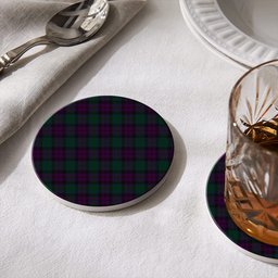 ScotsTee Shop Scottish MacArthur of Milton Hunting Tartan Drinks Coasters – Wood, Rubber, Ceramic