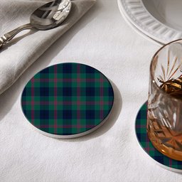 ScotsTee Shop Scottish Laurie (Lawrie Modern Clan Tartan Drinks Coasters – Wood, Rubber, Ceramic