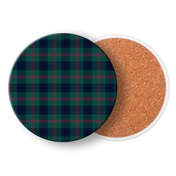 ScotsTee Shop Scottish Laurie (Lawrie Modern Clan Tartan Drinks Coasters – Wood, Rubber, Ceramic