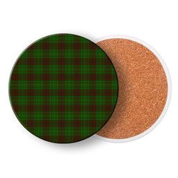 ScotsTee Shop Scottish MacAlister of Glenbarr Hunting Tartan Drinks Coasters – Wood, Rubber, Ceramic