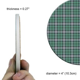 ScotsTee Shop Scottish Kelly of Sleat Hunting Ancient Tartan Drinks Coasters – Wood, Rubber, Ceramic