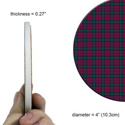 ScotsTee Shop Scottish Lindsay #2 Modern Clan Tartan Drinks Coasters – Wood, Rubber, Ceramic