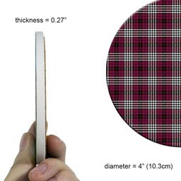ScotsTee Shop Scottish Little of Morton Rigg Modern Tartan Drinks Coasters – Wood, Rubber, Ceramic