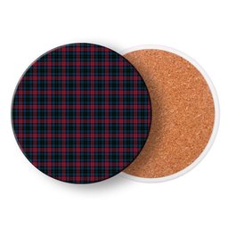 ScotsTee Shop Scottish Lindsay-McGee Modern Clan Tartan Drinks Coasters – Wood, Rubber, Ceramic