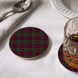 ScotsTee Shop Scottish MacBean of Tomatin Tartan Drinks Coasters – Wood, Rubber, Ceramic