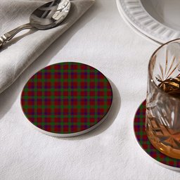 ScotsTee Shop Scottish MacDonald of Glengarry Full Dress Tartan Drinks Coasters – Wood, Rubber, Ceramic