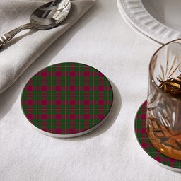 ScotsTee Shop Scottish MacGregor of Cardney Tartan Drinks Coasters – Wood, Rubber, Ceramic