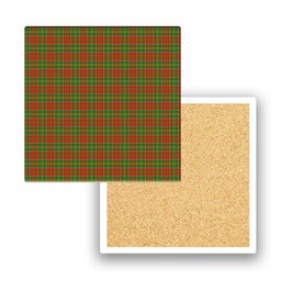 ScotsTee Shop Scottish MacDonald of Kingsburgh Ancient Tartan Drinks Coasters – Wood, Rubber, Ceramic