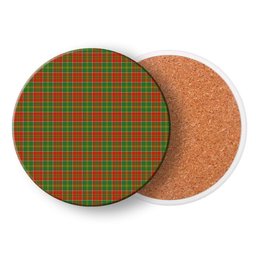 ScotsTee Shop Scottish MacDonald of Kingsburgh Ancient Tartan Drinks Coasters – Wood, Rubber, Ceramic