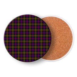 ScotsTee Shop Scottish MacDonnell of Glengarry Modern Tartan Drinks Coasters – Wood, Rubber, Ceramic