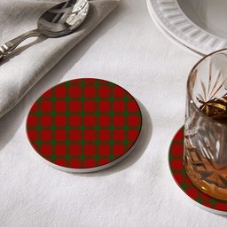 ScotsTee Shop Scottish MacDonald of Sleat Tartan Drinks Coasters – Wood, Rubber, Ceramic