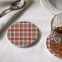 ScotsTee Shop Scottish MacAlister Dress Modern Tartan Drinks Coasters – Wood, Rubber, Ceramic
