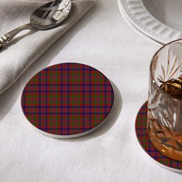ScotsTee Shop Scottish MacDonald of Boisdale Tartan Drinks Coasters – Wood, Rubber, Ceramic