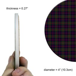 ScotsTee Shop Scottish MacDonald of Clanranald Tartan Drinks Coasters – Wood, Rubber, Ceramic