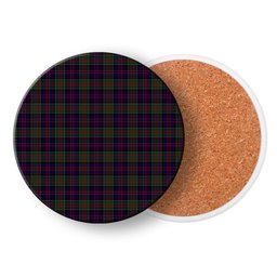 ScotsTee Shop Scottish MacDonald of Clanranald Tartan Drinks Coasters – Wood, Rubber, Ceramic