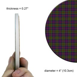 ScotsTee Shop Scottish MacDonald of Clanranald 2 Tartan Drinks Coasters – Wood, Rubber, Ceramic