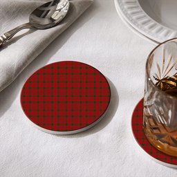 ScotsTee Shop Scottish MacDonell of Keppoch 2 Tartan Drinks Coasters – Wood, Rubber, Ceramic