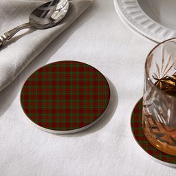 ScotsTee Shop Scottish MacDonell of Keppoch 3 Tartan Drinks Coasters – Wood, Rubber, Ceramic