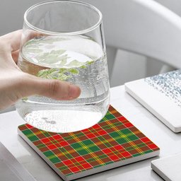 ScotsTee Shop Scottish MacDonald of Kingsburgh Modern Tartan Drinks Coasters – Wood, Rubber, Ceramic