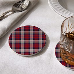 ScotsTee Shop Scottish MacDonald Dress Irish Tartan Drinks Coasters – Wood, Rubber, Ceramic