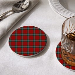 ScotsTee Shop Scottish MacLaine of Lochbuie Coburn Tartan Drinks Coasters – Wood, Rubber, Ceramic