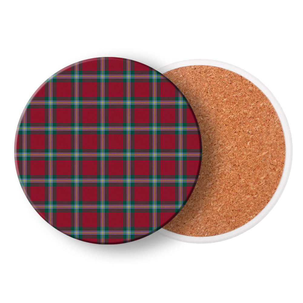 ScotsTee Shop Scottish MacLaine of Loch Buie Modern Tartan Drinks Coasters – Wood, Rubber, Ceramic