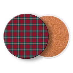 ScotsTee Shop Scottish MacLaine of Loch Buie Modern Tartan Drinks Coasters – Wood, Rubber, Ceramic