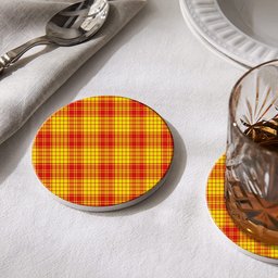 ScotsTee Shop Scottish MacMillan Dress Modern Tartan Drinks Coasters – Wood, Rubber, Ceramic
