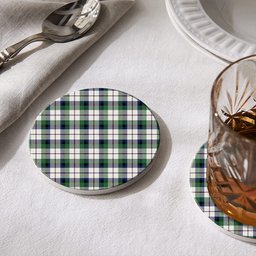 ScotsTee Shop Scottish Macnaghten Dress Modern Tartan Drinks Coasters – Wood, Rubber, Ceramic