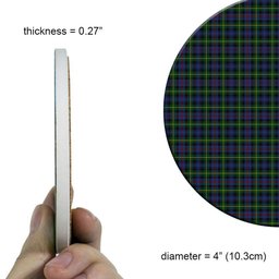 ScotsTee Shop Scottish MacLeod of Gesto 2 Tartan Drinks Coasters – Wood, Rubber, Ceramic