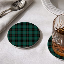 ScotsTee Shop Scottish McArthur-Fox Hunting Modern Tartan Drinks Coasters – Wood, Rubber, Ceramic